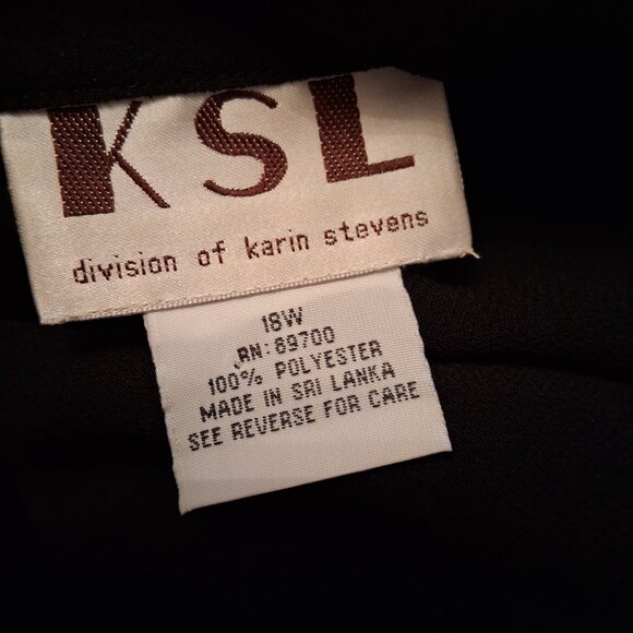 KARIN STEVENS KSL Vintage Black Embroidered Duster, Pants & Top 3 pc Set sz - Picture 8 of 9